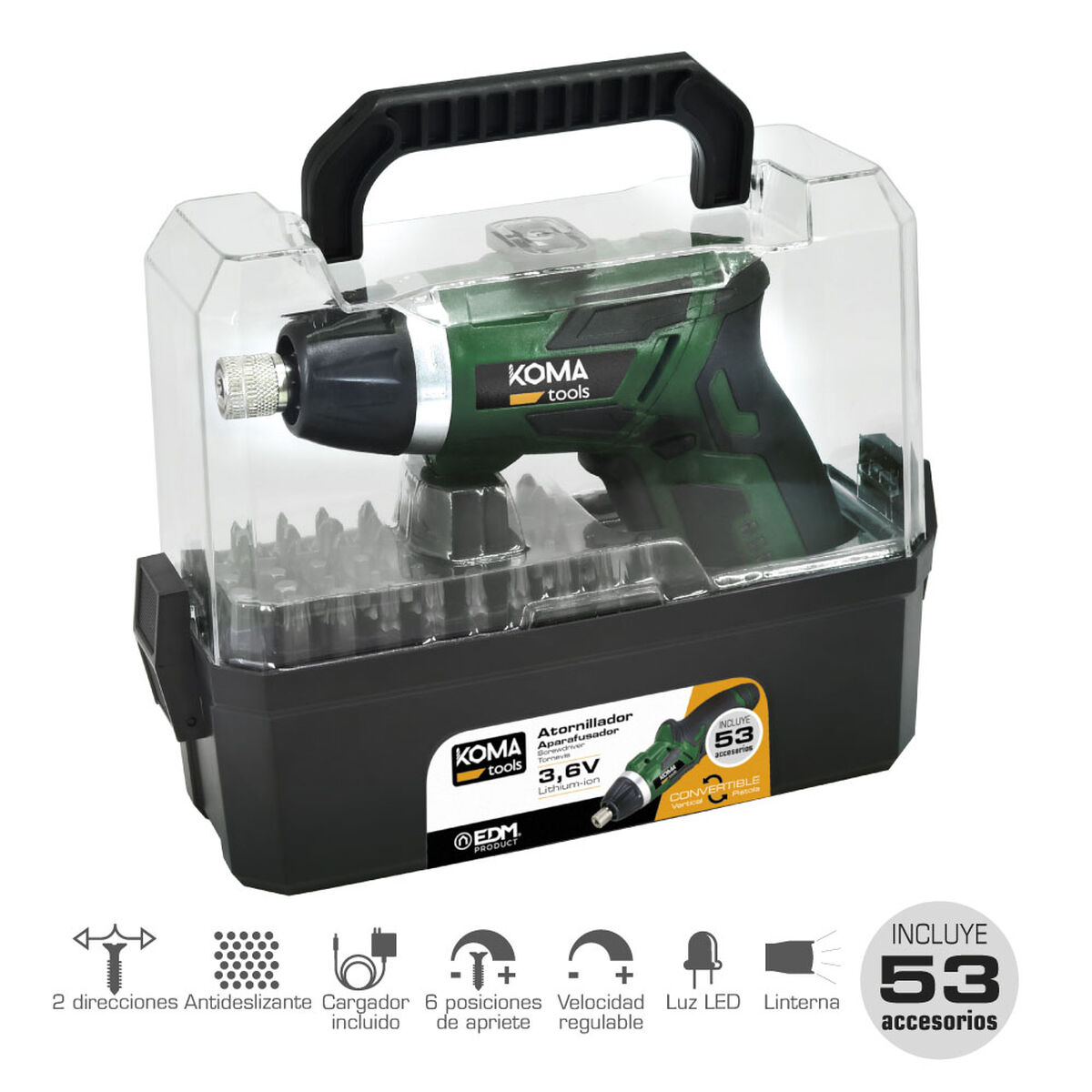 Elektrische schroevendraaier Koma Tools 3,6 V Omkeerbaar